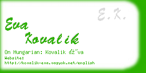 eva kovalik business card